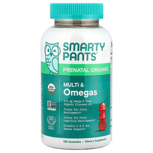 <img alt="SmartyPants, Organic Prenatal Multi & Omegas, Grape, Blueberry & Mixed Berry, 120 Gummies" title="SmartyPants, Organic Prenatal Multi & Omegas, Grape, Blueberry & Mixed Berry, 120 Gummies,817053020806"