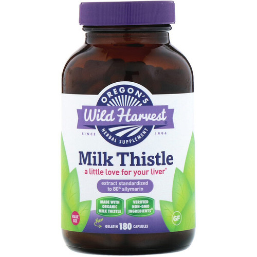 <img alt="Oregons Wild Harvest, Milk Thistle, 180 Capsules" title="Oregons Wild Harvest, Milk Thistle, 180 Capsules,706195106038"