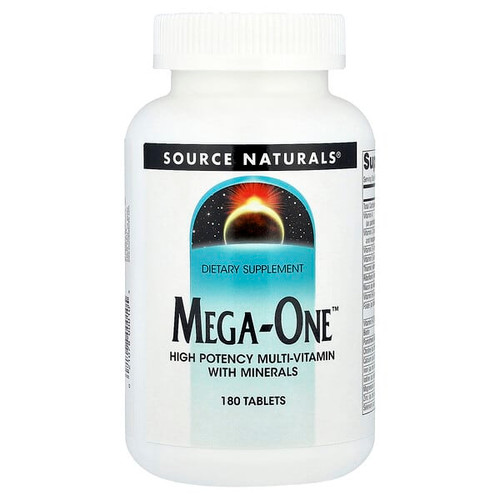 <img alt="Source Naturals, Mega-One, High Potency Multi-Vitamin With Minerals, 180 Tablets" title="Source Naturals, Mega-One, High Potency Multi-Vitamin With Minerals, 180 Tablets,021078000105"
