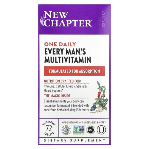 <img alt="New Chapter, One Daily  Every Mans Multivitamin, 72 Vegetarian Tablets" title="New Chapter, One Daily  Every Mans Multivitamin, 72 Vegetarian Tablets,727783003287"