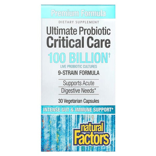 <img alt="Natural Factors, Ultimate Probiotic, Critical Care, 100 Billion CFU, 30 Vegetarian Capsules" title="Natural Factors, Ultimate Probiotic, Critical Care, 100 Billion CFU, 30 Vegetarian Capsules,068958018195"