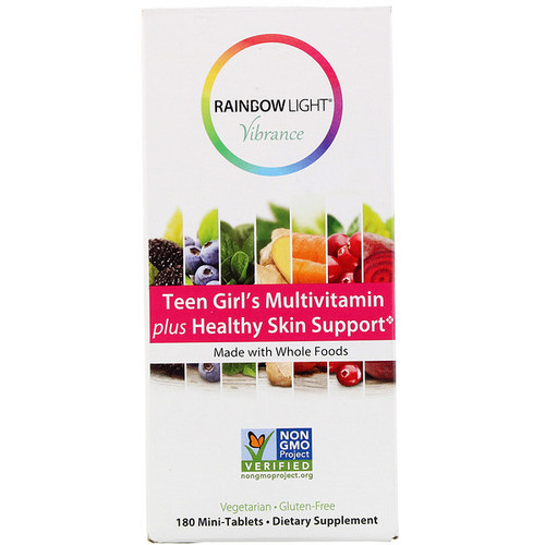 <img alt="Rainbow Light, Vibrance, Teen Girls Multivitamin plus Healthy Skin Support, 180 Mini-Tablets" title="Rainbow Light, Vibrance, Teen Girls Multivitamin plus Healthy Skin Support, 180 Mini-Tablets,021888780815"