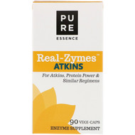 Pure Essence, Real-Zymes, Atkins, 90 Vegi-Caps