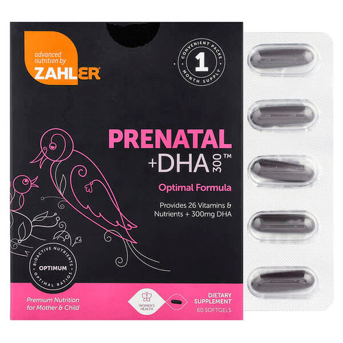 <img alt="Zahler, Prenatal + DHA 300, 60 Softgels" title="Zahler, Prenatal + DHA 300, 60 Softgels,848998081812"