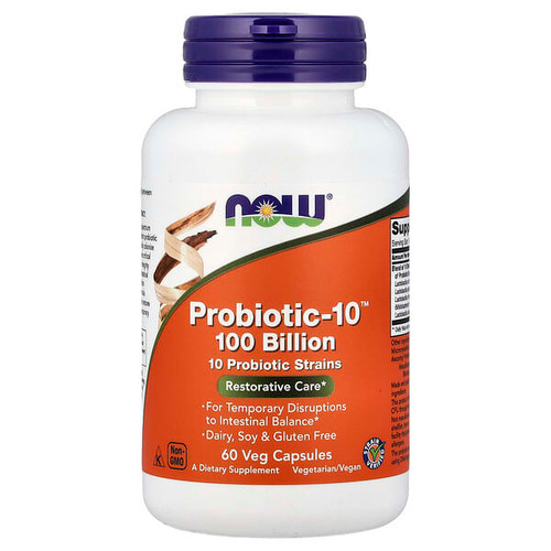 <img alt="NOW Foods, Probiotic-10, 100 Billion, 60 Veg Capsules" title="NOW Foods, Probiotic-10, 100 Billion, 60 Veg Capsules,733739029041"