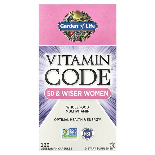 <img alt="Garden of Life, Vitamin Code, Whole Food Multivitamin For 50 & Wiser Women, 120 Vegetarian Capsules" title="Garden of Life, Vitamin Code, Whole Food Multivitamin For 50 & Wiser Women, 120 Vegetarian Capsules,658010113670"
