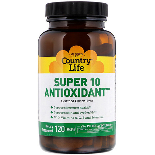 <img alt="Country Life, Super 10 Antioxidant, 120 Tablets" title="Country Life, Super 10 Antioxidant, 120 Tablets,015794050278"