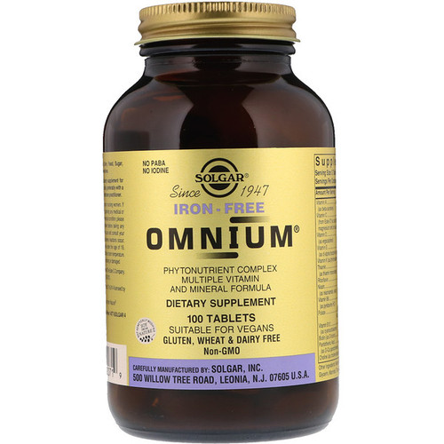 <img alt="Solgar, Omnium, Multiple Vitamin and Mineral Formula, Iron-Free, 100 Tablets" title="Solgar, Omnium, Multiple Vitamin and Mineral Formula, Iron-Free, 100 Tablets,033984020719"
