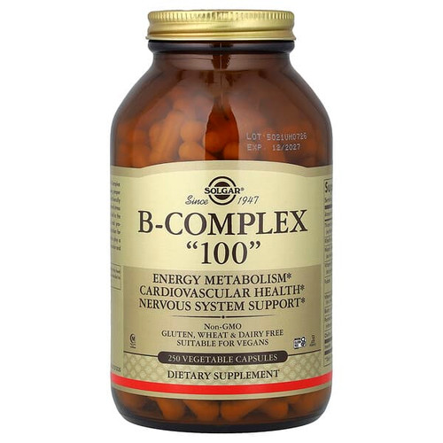 <img alt="Solgar, B-Complex "100", 250 Vegetable Capsules" title="Solgar, B-Complex "100", 250 Vegetable Capsules,033984011519"