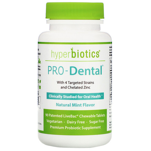<img alt="Hyperbiotics, PRO-Dental, Natural Mint Flavor, 90 Chewable Tablets" title="Hyperbiotics, PRO-Dental, Natural Mint Flavor, 90 Chewable Tablets,9506000113708"