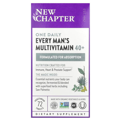 <img alt="New Chapter, Every Mans One Daily 40+ Multivitamin, 72 Vegetarian Tablets" title="New Chapter, Every Mans One Daily 40+ Multivitamin, 72 Vegetarian Tablets,727783003713"