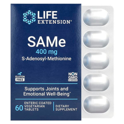 <img alt="Life Extension, SAMe S-Adenosyl-Methionine, 400 mg, 60 Enteric Coated Vegetarian Tablets" title="Life Extension, SAMe S-Adenosyl-Methionine, 400 mg, 60 Enteric Coated Vegetarian Tablets,737870217466"