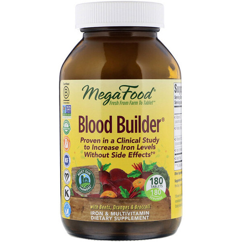 <img alt="MegaFood, Blood Builder, Iron & Multivitamin Supplement, 180 Tablets" title="MegaFood, Blood Builder, Iron & Multivitamin Supplement, 180 Tablets,051494101186"