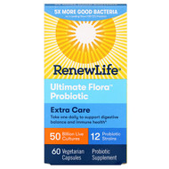 <img alt="Renew Life, Extra Care, Ultimate Flora Priobiotic, 50 Billion Live Cultures, 60 Vegetable Capsules" title="Renew Life, Extra Care, Ultimate Flora Priobiotic, 50 Billion Live Cultures, 60 Vegetable Capsules,631257156587"