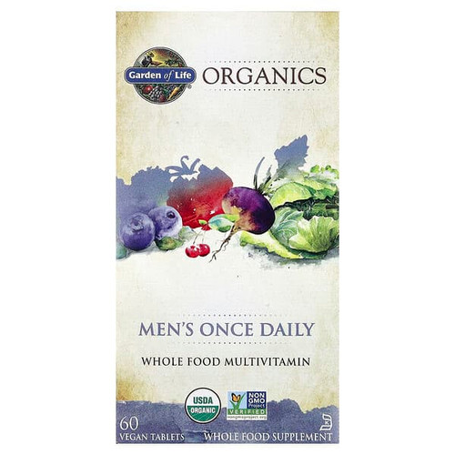 <img alt="Garden of Life, Organics, Mens Once Daily, 60 Vegan Tablets" title="Garden of Life, Organics, Mens Once Daily, 60 Vegan Tablets,658010117678"