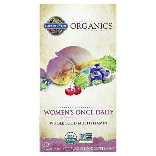 <img alt="Garden of Life, Organics, Womens Once Daily, 60 Vegan Tablets" title="Garden of Life, Organics, Womens Once Daily, 60 Vegan Tablets,658010117760"
