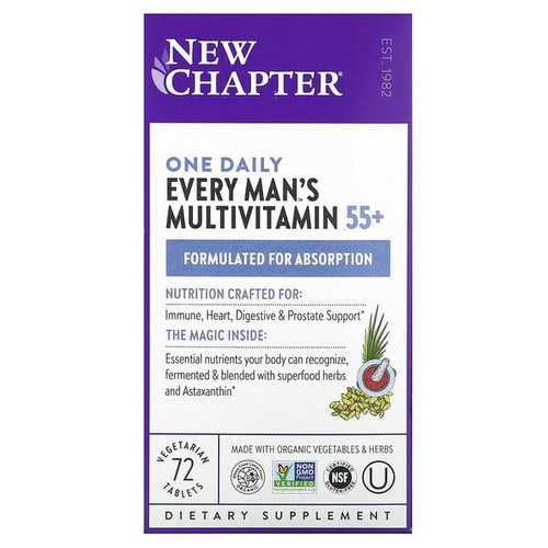 <img alt="New Chapter, One Daily Every Mans Multivitamin 55+, 72 Vegetarian Tablets" title="New Chapter, One Daily Every Mans Multivitamin 55+, 72 Vegetarian Tablets,727783901286"