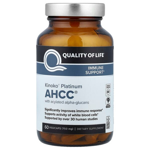 <img alt="Quality of Life, Kinoko Platinum AHCC, 60 Vegicaps" title="Quality of Life, Kinoko Platinum AHCC, 60 Vegicaps,812259003370"