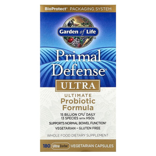 <img alt="Garden of Life, Primal Defense, Ultra, Ultimate Probiotic Formula, 180 UltraZorbe Vegetarian Capsules" title="Garden of Life, Primal Defense, Ultra, Ultimate Probiotic Formula, 180 UltraZorbe Vegetarian Capsules,658010113359"