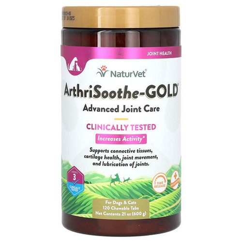 <img alt="NaturVet, ArthriSoothe-GOLD, Advanced Joint Care, For Dogs & Cats, Level 3, 120 Chewable Tabs, 21 oz (600 g)" title="NaturVet, ArthriSoothe-GOLD, Advanced Joint Care, For Dogs & Cats, Level 3, 120 Chewable Tabs, 21 oz (600 g),797801034944"