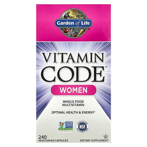 <img alt="Garden of Life, Vitamin Code, Whole Food Multivitamin, Women, 240 Vegetarian Capsules" title="Garden of Life, Vitamin Code, Whole Food Multivitamin, Women, 240 Vegetarian Capsules,658010114172"