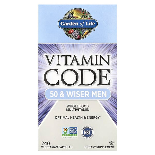 <img alt="Garden of Life, Vitamin Code, 50 & Wiser Men, Whole Food Multivitamin, 240 Vegetarian Capsules" title="Garden of Life, Vitamin Code, 50 & Wiser Men, Whole Food Multivitamin, 240 Vegetarian Capsules,658010114202"