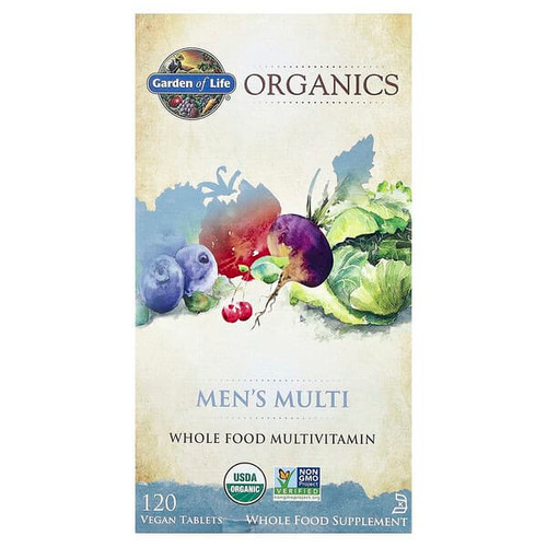 <img alt="Garden of Life, Organics, Mens Multi, 120 Vegan Tablets" title="Garden of Life, Organics, Mens Multi, 120 Vegan Tablets,658010117654"