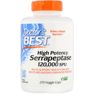 <img alt="Doctors Best, High Potency Serrapeptase, 120,000 SPU, 270 Veggie Caps" title="Doctors Best, High Potency Serrapeptase, 120,000 SPU, 270 Veggie Caps,753950003071"