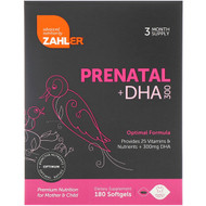 <img alt="Zahler, Prenatal + DHA 300, 180 Softgels" title="Zahler, Prenatal + DHA 300, 180 Softgels,848998081836"
