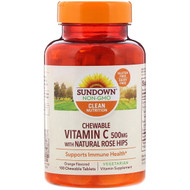 <img alt="Sundown Naturals, Chewable Vitamin C with Natural Rose Hips, Orange Flavored, 500 mg, 100 Chewable Tablets" title="Sundown Naturals, Chewable Vitamin C with Natural Rose Hips, Orange Flavored, 500 mg, 100 Chewable Tablets,030768005528"