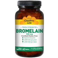 <img alt="Country Life Triple Strength Bromelain -- 500 mg - 60 Tablets" title="Country Life Triple Strength Bromelain -- 500 mg - 60 Tablets,015794051619"