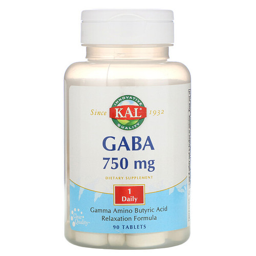 <img alt="KAL, GABA, 750 mg, 90 Tablets" title="KAL, GABA, 750 mg, 90 Tablets,021245121084"