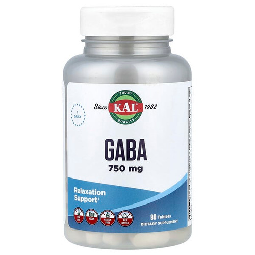 <img alt="KAL, GABA, 750 mg, 90 Tablets" title="KAL, GABA, 750 mg, 90 Tablets,021245121084"
