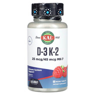 <img alt="KAL, D-3, K-2 , Raspberry, 60 Micro Tablets" title="KAL, D-3, K-2 , Raspberry, 60 Micro Tablets,021245319375"
