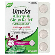 <img alt="Natures Way, Umcka, Allergy + Sinus Relief Chewables, Ages 6+, Cherry, 20 Tablets" title="Natures Way, Umcka, Allergy + Sinus Relief Chewables, Ages 6+, Cherry, 20 Tablets,033674121948"