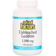 <img alt="Natural Factors, Unbleached Lecithin, 1200 mg, 180 Softgels" title="Natural Factors, Unbleached Lecithin, 1200 mg, 180 Softgels,068958026015"