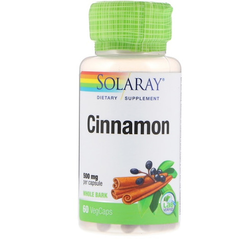 <img alt="Solaray Cinnamon Bark -- 500 mg - 60 Vegetarian Capsules" title="Solaray Cinnamon Bark -- 500 mg - 60 Vegetarian Capsules,076280116632"