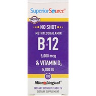 <img alt="Superior Source, Methylcobalamin B-12 & Vitamin D3, 5,000 mcg / 5,000 IU, 100 MicroLingual Instant Dissolve Tablets" title="Superior Source, Methylcobalamin B-12 & Vitamin D3, 5,000 mcg / 5,000 IU, 100 MicroLingual Instant Dissolve Tablets,076635909803"