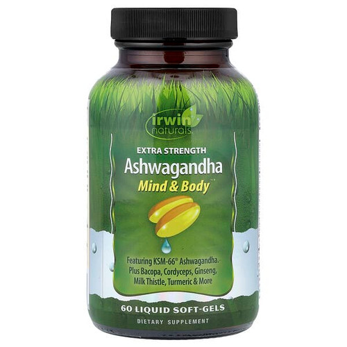 <img alt="Irwin Naturals, Ashwagandha, 60 Liquid Soft-Gels" title="Irwin Naturals, Ashwagandha, 60 Liquid Soft-Gels,710363594497"