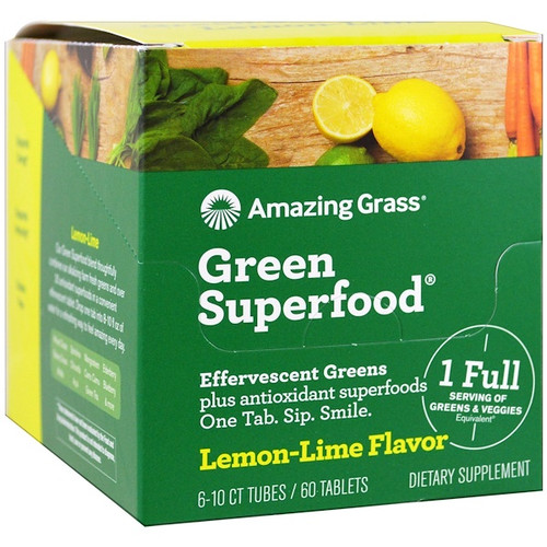 <img alt="Amazing Grass Green Superfood Effervescent Greens Lemon-Lime -- 6 Tubes 10 Tablets Each" title="Amazing Grass Green Superfood Effervescent Greens Lemon-Lime -- 6 Tubes 10 Tablets Each,829835005482"