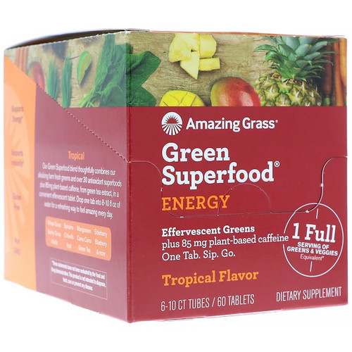<img alt="Amazing Grass Green Superfood Energy Effervescent Greens Tropical -- 6 Tubes 10 Tablets Each" title="Amazing Grass Green Superfood Energy Effervescent Greens Tropical -- 6 Tubes 10 Tablets Each,829835006540"