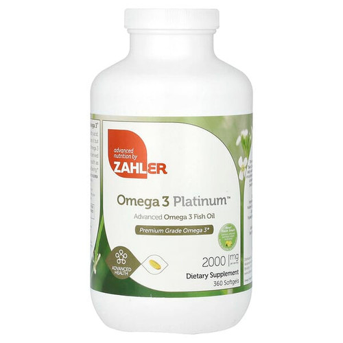 <img alt="Zahler, Omega 3 Platinum, Advanced Omega 3 Fish Oil, 360 Softgels (1,000 mg per Softgel)" title="Zahler, Omega 3 Platinum, Advanced Omega 3 Fish Oil, 360 Softgels (1,000 mg per Softgel),848998080396"