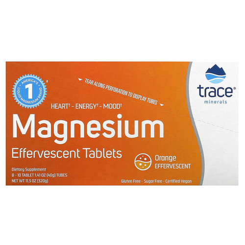 <img alt="Trace, Magnesium Effervescent Tablets, Orange, 8 Tubes, 10 Tablets Each" title="Trace, Magnesium Effervescent Tablets, Orange, 8 Tubes, 10 Tablets Each,878941003929"