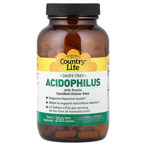 <img alt="Country Life, Acidophilus with Pectin, 250 Vegan Capsules" title="Country Life, Acidophilus with Pectin, 250 Vegan Capsules,015794030522"