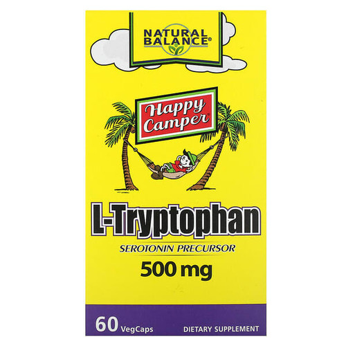 <img alt="Natural Balance, Happy Camper, L-Tryptophan, 500 mg, 60 VegCaps" title="Natural Balance, Happy Camper, L-Tryptophan, 500 mg, 60 VegCaps,047868356627"