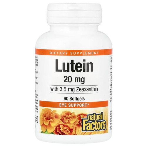 <img alt="Natural Factors, Lutein, 20 mg, 60 Softgels" title="Natural Factors, Lutein, 20 mg, 60 Softgels,068958010328"