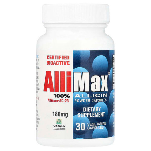 <img alt="Allimax, 100% Allicin Powder Capsules, 180 mg, 30 Vegetarian Capsules" title="Allimax, 100% Allicin Powder Capsules, 180 mg, 30 Vegetarian Capsules,872232000000"