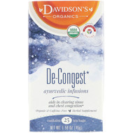 <img alt="Davidsons Tea, Organic, Ayurvedic Infusions, De-Congest, 25 Tea Bags, 1.58 oz (45 g)" title="Davidsons Tea, Organic, Ayurvedic Infusions, De-Congest, 25 Tea Bags, 1.58 oz (45 g),022045025756"