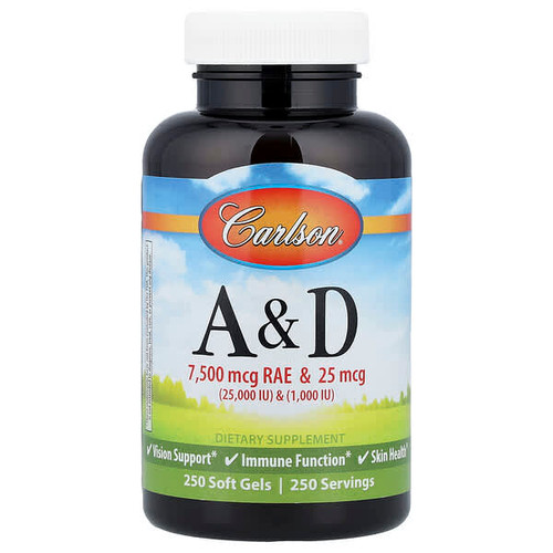 <img alt="Carlson, Vitamin A & D, 250 Soft Gels" title="Carlson, Vitamin A & D, 250 Soft Gels,088395012426"