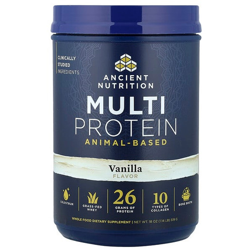 <img alt="Ancient Nutrition, Multi Protein, Animal-Based, Vanilla, 1.14 lb (519 g)" title="Ancient Nutrition, Multi Protein, Animal-Based, Vanilla, 1.14 lb (519 g),816401028686"